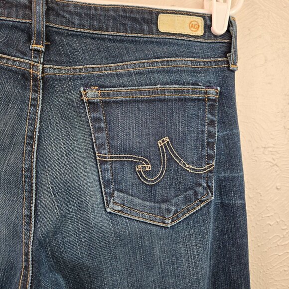 AG Skinny Straight Jeans Size 31 High Rise Dark Blue Wash Casual Stretch Denim - Picture 9 of 13